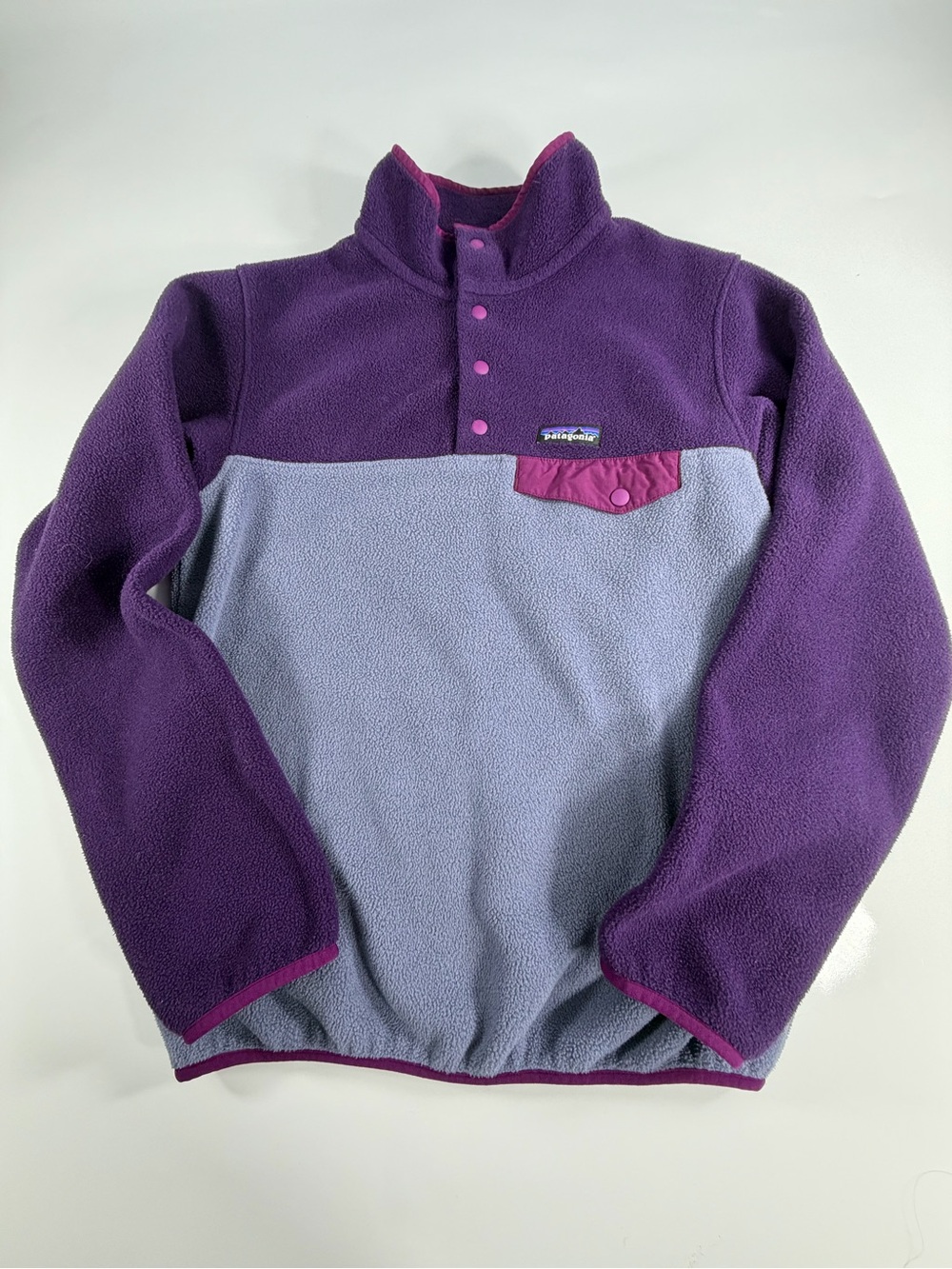 Patagonia Two-Tone Purple & Lavender Snap Fleece Pullover